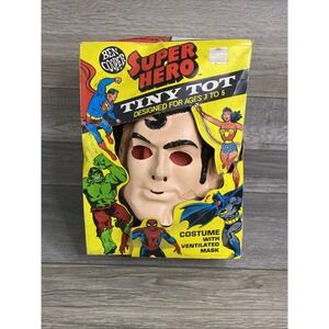 Vintage 1973 Ben Cooper Superman Costume and Mask TINY TOT 3-5 w Box